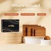 imageSMIRLY Wood Cutting Boards for Kitchen Wooden Chopping Board Set Reversible with Deep Juice Grooves Grip Handles Large Charcuterie Tray for Home Kitchen Natural Birch 3Pcs with HolderBamboo Brown