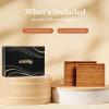 imageSMIRLY Wood Cutting Boards for Kitchen Wooden Chopping Board Set Reversible with Deep Juice Grooves Grip Handles Large Charcuterie Tray for Home Kitchen Natural Birch 3Pcs with HolderBamboo Brown
