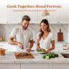 imageSMIRLY Wood Cutting Boards for Kitchen Wooden Chopping Board Set Reversible with Deep Juice Grooves Grip Handles Large Charcuterie Tray for Home Kitchen Natural Birch 3Pcs with HolderAcacia Wood
