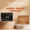 imageSMIRLY Wood Cutting Boards for Kitchen Wooden Chopping Board Set Reversible with Deep Juice Grooves Grip Handles Large Charcuterie Tray for Home Kitchen Natural Birch 3Pcs with HolderAcacia Wood