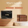 imageSMIRLY Wood Cutting Boards for Kitchen Wooden Chopping Board Set Reversible with Deep Juice Grooves Grip Handles Large Charcuterie Tray for Home Kitchen Natural Birch 3Pcs with HolderWalnut Wood