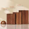 imageSMIRLY Wood Cutting Boards for Kitchen Wooden Chopping Board Set Reversible with Deep Juice Grooves Grip Handles Large Charcuterie Tray for Home Kitchen Natural Birch 3Pcs with HolderWalnut Wood