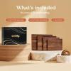imageSMIRLY Wood Cutting Boards for Kitchen Wooden Chopping Board Set Reversible with Deep Juice Grooves Grip Handles Large Charcuterie Tray for Home Kitchen Natural Birch 3Pcs with HolderWalnut Wood
