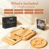 imageSMIRLY Charcuterie Boards Set Large Cheese Board Set Natural Walnut Wood Charcuterie Tray with Accessories  Housewarming Gifts New Home Wedding ampamp Bridal Shower Gifts for Women CouplesBamboo