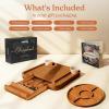 imageSMIRLY Charcuterie Boards Set Large Cheese Board Set Natural Walnut Wood Charcuterie Tray with Accessories  Housewarming Gifts New Home Wedding ampamp Bridal Shower Gifts for Women CouplesCarbonized Bamboo