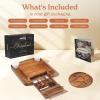 imageSMIRLY Charcuterie Boards Set Large Cheese Board Set Natural Walnut Wood Charcuterie Tray with Accessories  Housewarming Gifts New Home Wedding ampamp Bridal Shower Gifts for Women CouplesWalnut Wood