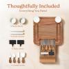 imageSMIRLY Charcuterie Boards Set Large Cheese Board Set Natural Walnut Wood Charcuterie Tray with Accessories  Housewarming Gifts New Home Wedding ampamp Bridal Shower Gifts for Women CouplesAcacia Wood