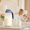 imageSMIRLY 64 oz Mason Jar PitcherGlass Pitcher with Wide MouthWater Jug with Double Leak Proof Lid for Iced CoffeeHot WaterBreast MilkBlue
