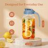 imageSMIRLY 64 oz Mason Jar PitcherGlass Pitcher with Wide MouthWater Jug with Double Leak Proof Lid for Iced CoffeeHot WaterBreast MilkBlue