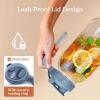 imageSMIRLY 64 oz Mason Jar PitcherGlass Pitcher with Wide MouthWater Jug with Double Leak Proof Lid for Iced CoffeeHot WaterBreast MilkBlue