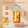 imageSMIRLY 64 oz Mason Jar PitcherGlass Pitcher with Wide MouthWater Jug with Double Leak Proof Lid for Iced CoffeeHot WaterBreast MilkGray white