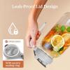 imageSMIRLY 64 oz Mason Jar PitcherGlass Pitcher with Wide MouthWater Jug with Double Leak Proof Lid for Iced CoffeeHot WaterBreast MilkGray white