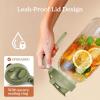 imageSMIRLY 64 oz Mason Jar PitcherGlass Pitcher with Wide MouthWater Jug with Double Leak Proof Lid for Iced CoffeeHot WaterBreast MilkGreen
