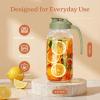 imageSMIRLY 64 oz Mason Jar PitcherGlass Pitcher with Wide MouthWater Jug with Double Leak Proof Lid for Iced CoffeeHot WaterBreast MilkGreen