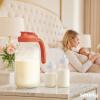 imageSMIRLY 64 oz Mason Jar PitcherGlass Pitcher with Wide MouthWater Jug with Double Leak Proof Lid for Iced CoffeeHot WaterBreast MilkOrange