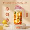 imageSMIRLY 64 oz Mason Jar PitcherGlass Pitcher with Wide MouthWater Jug with Double Leak Proof Lid for Iced CoffeeHot WaterBreast MilkPink