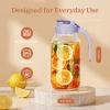 imageSMIRLY 64 oz Mason Jar PitcherGlass Pitcher with Wide MouthWater Jug with Double Leak Proof Lid for Iced CoffeeHot WaterBreast MilkPurple
