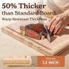 imageSmirly Non Toxic Teak Cutting Boards for Kitchen 12quot Thickness17quotExtra Large Cutting Chopping Board with Deep Juice Groove Heavy Duty ampamp Easy CleanLarch Wood