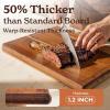 imageSmirly Non Toxic Teak Cutting Boards for Kitchen 12quot Thickness17quotExtra Large Cutting Chopping Board with Deep Juice Groove Heavy Duty ampamp Easy CleanTeak Wood