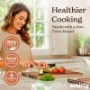 imageSmirly Non Toxic Teak Cutting Boards for Kitchen 12quot Thickness17quotExtra Large Cutting Chopping Board with Deep Juice Groove Heavy Duty ampamp Easy CleanAcacia Wood