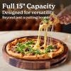 imageSMIRLY Round Wooden Cutting Boards 15 Thick For Kitchen Meal Prep ampamp Serving  Walnut Cutting Board Charcuterie ampamp Chopping Board Wood Cutting Board Kitchen Gadgets