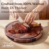imageSMIRLY Round Wooden Cutting Boards 15 Thick For Kitchen Meal Prep ampamp Serving  Walnut Cutting Board Charcuterie ampamp Chopping Board Wood Cutting Board Kitchen Gadgets