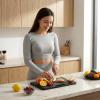 image:imageSMIRLY Plastic Cutting Board Set with Holder NonSlip Chopping Boards for Kitchen Dishwasher Safe Essential Kitchen Gadgets 3 Pack GreenDark Gray