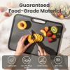 image:imageSMIRLY Plastic Cutting Board Set with Holder NonSlip Chopping Boards for Kitchen Dishwasher Safe Essential Kitchen Gadgets 3 Pack GreenDark Gray