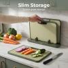 image:imageSMIRLY Plastic Cutting Board Set with Holder NonSlip Chopping Boards for Kitchen Dishwasher Safe Essential Kitchen Gadgets 3 Pack GreenGreen