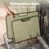 image:imageSMIRLY Plastic Cutting Board Set with Holder NonSlip Chopping Boards for Kitchen Dishwasher Safe Essential Kitchen Gadgets 3 Pack GreenGreen