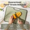 image:imageSMIRLY Plastic Cutting Board Set with Holder NonSlip Chopping Boards for Kitchen Dishwasher Safe Essential Kitchen Gadgets 3 Pack GreenGreen