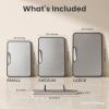 image:imageSMIRLY Titanium Cutting Board for Kitchen Double Sided Chopping Board Set with Holder 100 Pure Titanium Dishwasher Safe 3 Pack