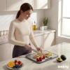 image:imageSMIRLY Titanium Cutting Board for Kitchen Double Sided Chopping Board Set with Holder 100 Pure Titanium Dishwasher Safe 3 Pack
