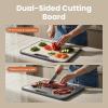 image:imageSMIRLY Titanium Cutting Board for Kitchen Double Sided Chopping Board Set with Holder 100 Pure Titanium Dishwasher Safe 3 Pack