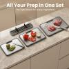 image:imageSMIRLY Titanium Cutting Board for Kitchen Double Sided Chopping Board Set with Holder 100 Pure Titanium Dishwasher Safe 3 Pack