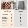 image:imageSMIRLY Wooden Cutting Boards for Kitchen DoubleSided Cutting Board with Handle Heavy Duty Solid Acacia Wood Cutting Board Set with Stand 3 Pcs Cutting Boards Non Toxic for Meat Vegetable FruitRubberwood Brown