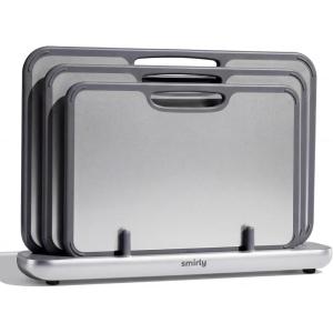 image:imageSMIRLY Titanium Cutting Board for Kitchen Double Sided Chopping Board Set with Holder 100 Pure Titanium Dishwasher Safe 3 Pack