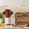 image:imageSMIRLY Wooden Spoons for Cooking  12Piece Premium Walnut Wood Utensil Set with Ceramic Holder amp Spoon Rest NonScratch Cooking Utensils Set for Nonstick Cookware Luxury Kitchen Gift Set WalnutWalnut