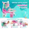 imageNEMONE Mermaid 4 Size Adjustable Light up Roller Skates for Girls Purple Blue Skates for Toddlers Beginner Kids Roller Skates Indoor OutdoorGreen