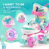 imageNEMONE Mermaid 4 Size Adjustable Light up Roller Skates for Girls Purple Blue Skates for Toddlers Beginner Kids Roller Skates Indoor OutdoorGreen