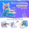 imageNEMONE Mermaid 4 Size Adjustable Light up Roller Skates for Girls Purple Blue Skates for Toddlers Beginner Kids Roller Skates Indoor OutdoorToddler Blue Skates