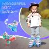 imageNEMONE Mermaid 4 Size Adjustable Light up Roller Skates for Girls Purple Blue Skates for Toddlers Beginner Kids Roller Skates Indoor OutdoorToddler Blue Skates