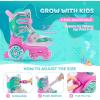 imageNEMONE Mermaid 4 Size Adjustable Light up Roller Skates for Girls Purple Blue Skates for Toddlers Beginner Kids Roller Skates Indoor OutdoorToddler Green Pink