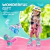 imageNEMONE Mermaid 4 Size Adjustable Light up Roller Skates for Girls Purple Blue Skates for Toddlers Beginner Kids Roller Skates Indoor OutdoorToddler Green Pink