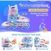 imageNEMONE Mermaid Inline Skates 4 Sizes Adjustable Skates for Girls Kids with Light up Wheels Indoor Beginner Outdoor for Kids Ages 46 58 612 812Blue