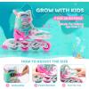 imageNEMONE Mermaid Inline Skates 4 Sizes Adjustable Skates for Girls Kids with Light up Wheels Indoor Beginner Outdoor for Kids Ages 46 58 612 812Green