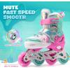 imageNEMONE Mermaid Inline Skates 4 Sizes Adjustable Skates for Girls Kids with Light up Wheels Indoor Beginner Outdoor for Kids Ages 46 58 612 812Green