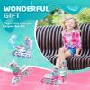 imageNEMONE Mermaid Inline Skates 4 Sizes Adjustable Skates for Girls Kids with Light up Wheels Indoor Beginner Outdoor for Kids Ages 46 58 612 812Green