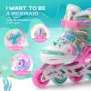 imageNEMONE Mermaid Inline Skates 4 Sizes Adjustable Skates for Girls Kids with Light up Wheels Indoor Beginner Outdoor for Kids Ages 46 58 612 812Green