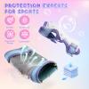 imageNEMONE Mermaid Knee Pads for Kids Girls Boys Knee Elbow Pads Wrist Guards with Drawstring Bag Adjustable Reflective Protective Gear Set for Roller Skates Bike Cycling Skateboard ScooterPurple